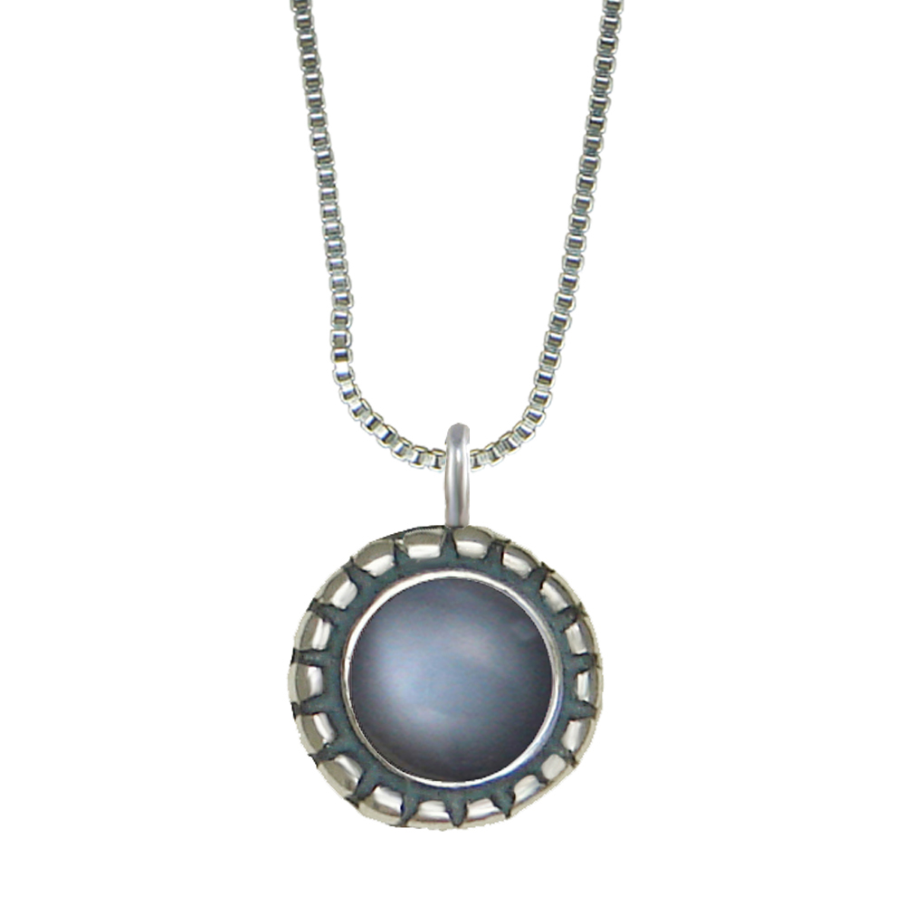 Sterling Silver Little Grey Moonstone Pendant Necklace